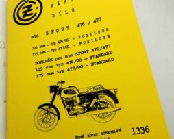 ČZ125-175ccm typ 476/01- 477/01posilube, vč.Sport 476/477 Katalog dílů reprint