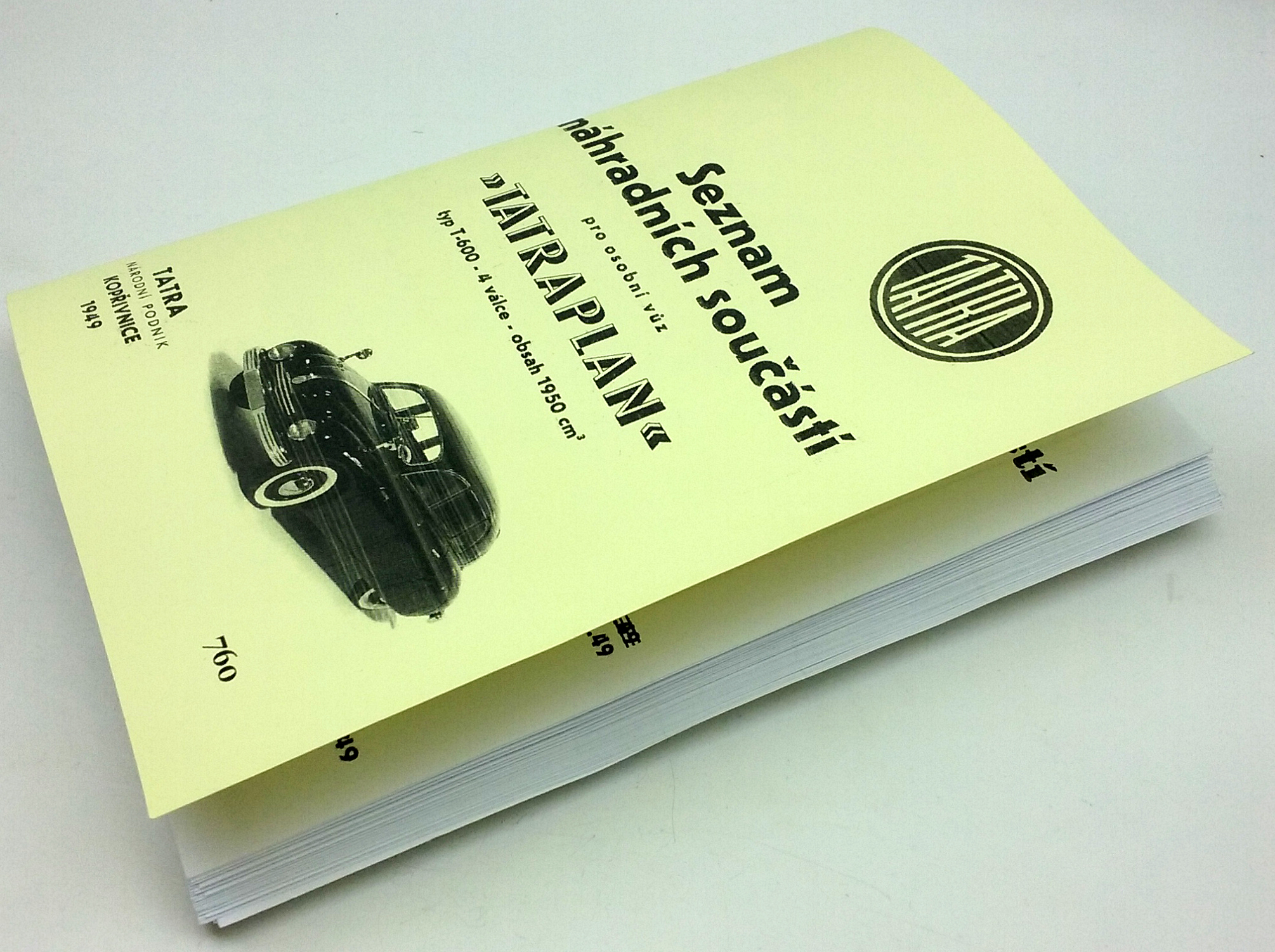 Tatraplan T-600 seznam náhradních dílů reprint - Image 2