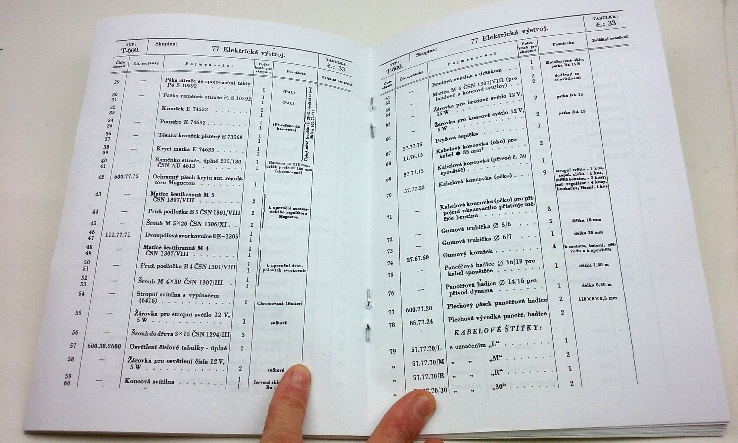 Tatraplan T-600 seznam náhradních dílů reprint - Image 5
