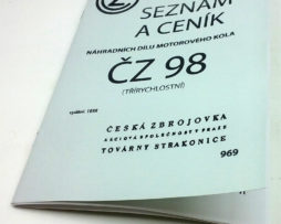 ČZ 98 tří rychlostní - Katalog dílů reprint