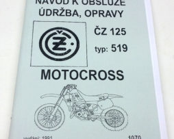 ČZ125/519 Motocross - návod k obsluze údržba, opravy,1991 reprint