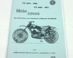 CZ125-984 250-980 400-981 Motocross Příručka obsluhy a údržby v angličtině 1973 reprint