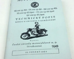 CZ125-473_175-450, 250-455+ sporty a delux Návod k obsluze a údržbě 1964 reprint