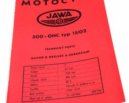 JAWA 500 OHC  typ 15/02 Návod k obsluze a údržbě 1957-58 reprint