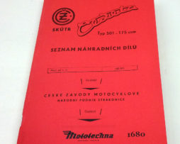 ČZ čezeta skútr typ 501-175ccm- seznam náhradních dílů 1958 reprint