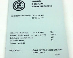 CZ175/477 a CZ125/176 doplněk katalogu ND 1972 reprint