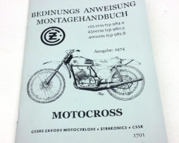 CZ125/984.9 250/980.5 400/981.8 Motocross Návod a dílenská příručka v němčině 1974 reprint