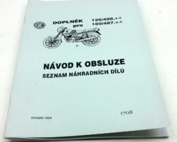 CZ125-488.4/5 a 180/487.4-5 Doplněk Návodu k obsluze a Katalogu náhradních dílů 1994, reprint
