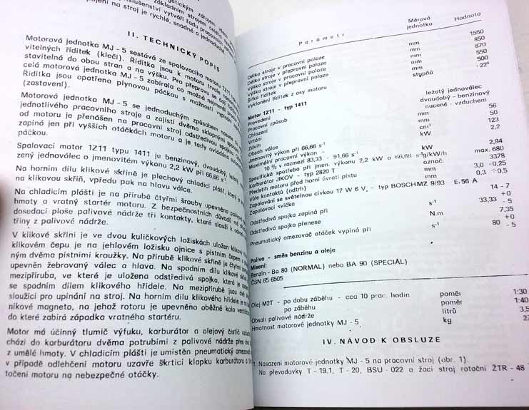 Motorová jednotka Terra MJ-5 Návod k obsluze rok 1983 reprint. - Image 3