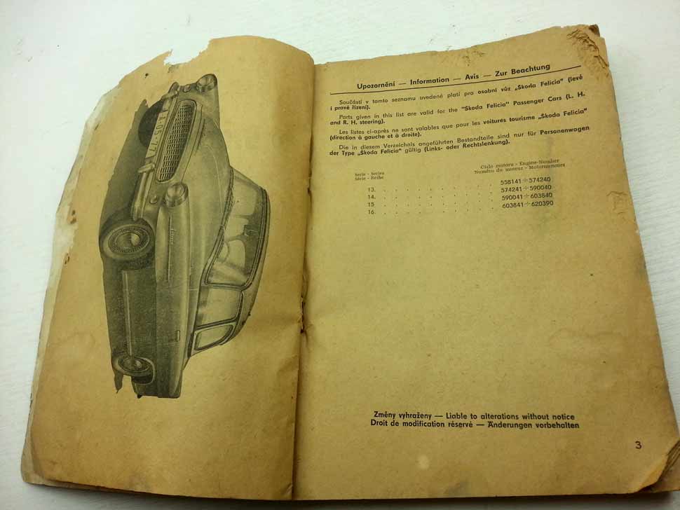 Škoda Felicia Super . Seznam náhradních dílů 1962 - Image 7