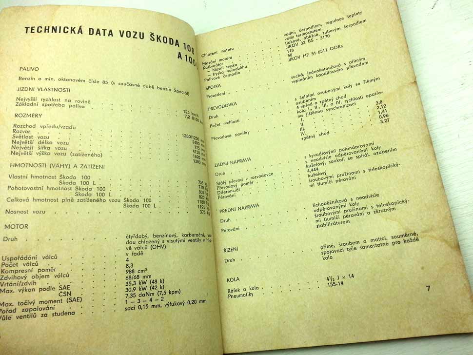 Škoda 100, 100L, 110L 110LS - Návod k obsluze a údržbě 1975 - Image 3