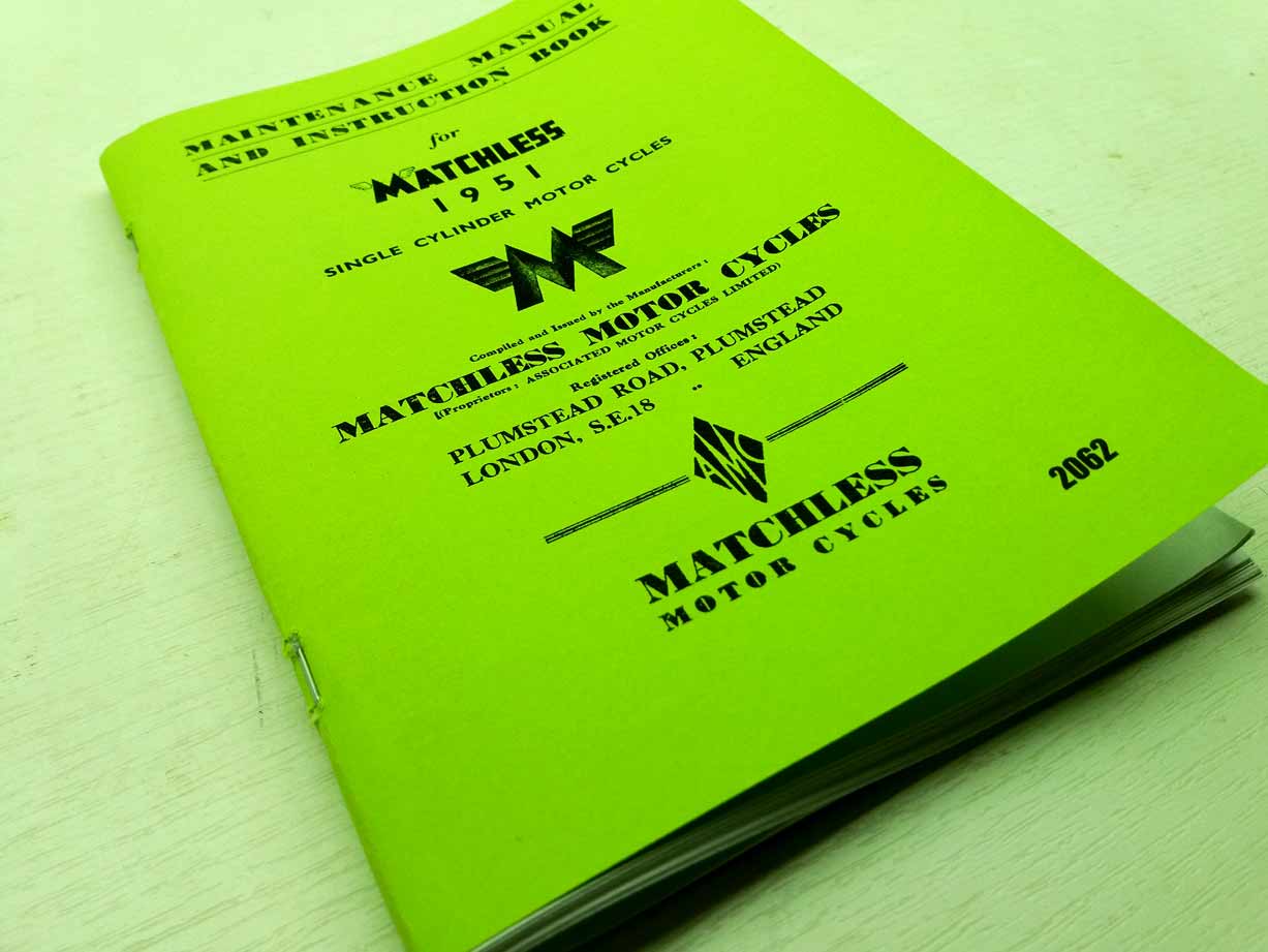 Matchless 350cc and 500 cc, Spring, frame and Rigid - Maitenance Manual and Instruction Book reprint - - Image 8