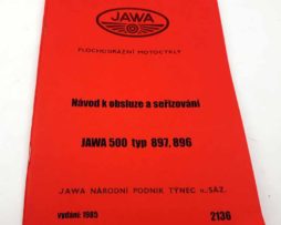 Jawa 500 typ 897 a 896 plochodrážní motocykl . Návod k obsluze a seřizování - reprint