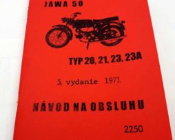 Jawa 50 typ 20, 21, 23, 23A Návod k obsluze a údržbě 5 vydání z roku 1971. reprint