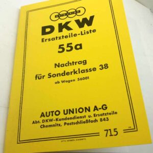 DKW- Sonderklasse38 Doplněk katalog dílů německy reprint