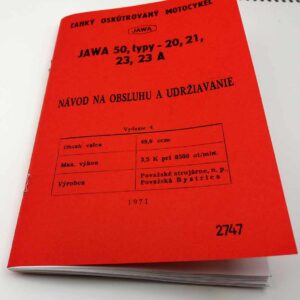 Jawa 50 typy 20, 21, 23, 23A – Návod na obsluhu a udržiavanie – reprint.