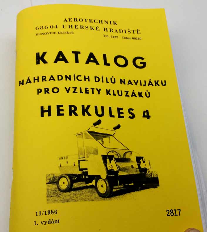 Naviják pro vzlety kluzáků Herkules 4 - Katalog náhradních dílů reprint.