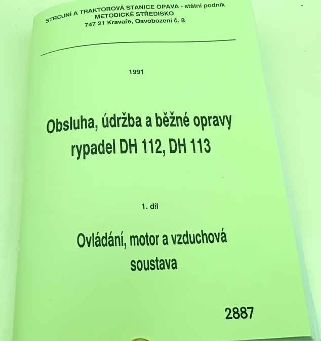 Obsluha, údržba a běžné opravy rypadel DH 112, DH 113 - 1.díl Ovládání, motor a vzduchová soustava reprint - Image 8