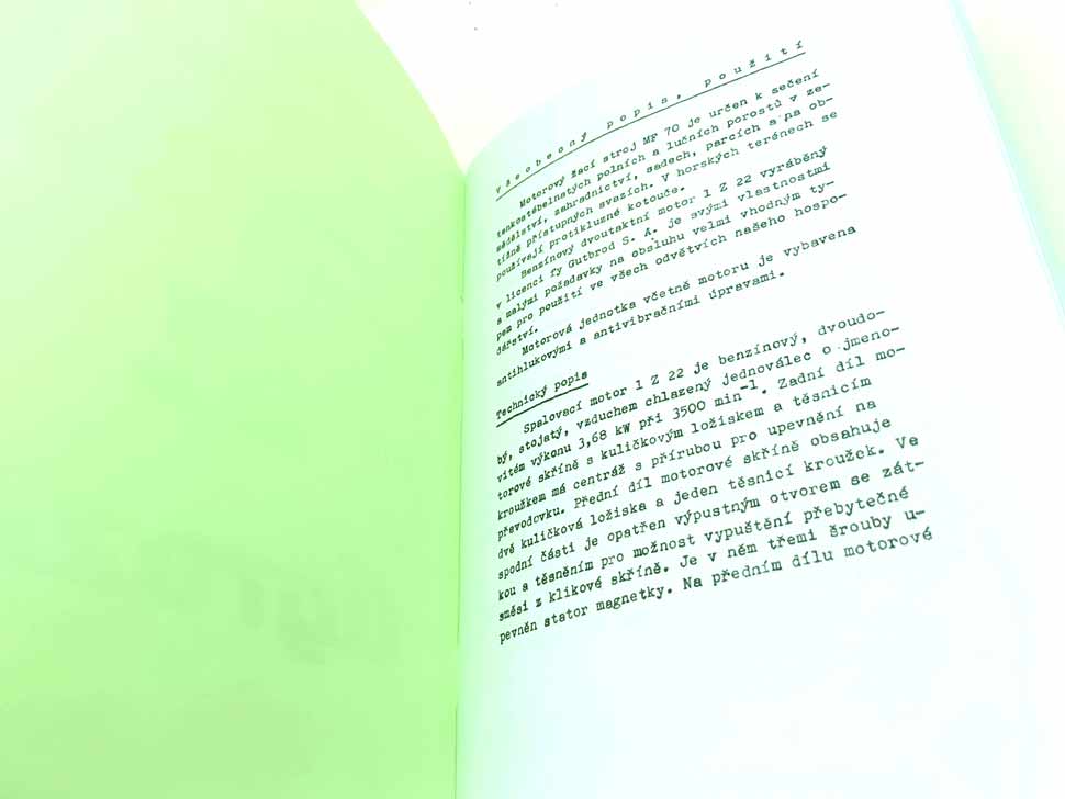 Návod obsluhy a seznam dílců MF 70 s antihlukovými a antivibračními úpravami reprint. - Image 6