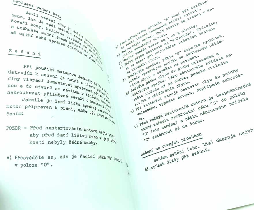 Návod obsluhy a seznam dílců MF 70 s antihlukovými a antivibračními úpravami reprint. - Image 5