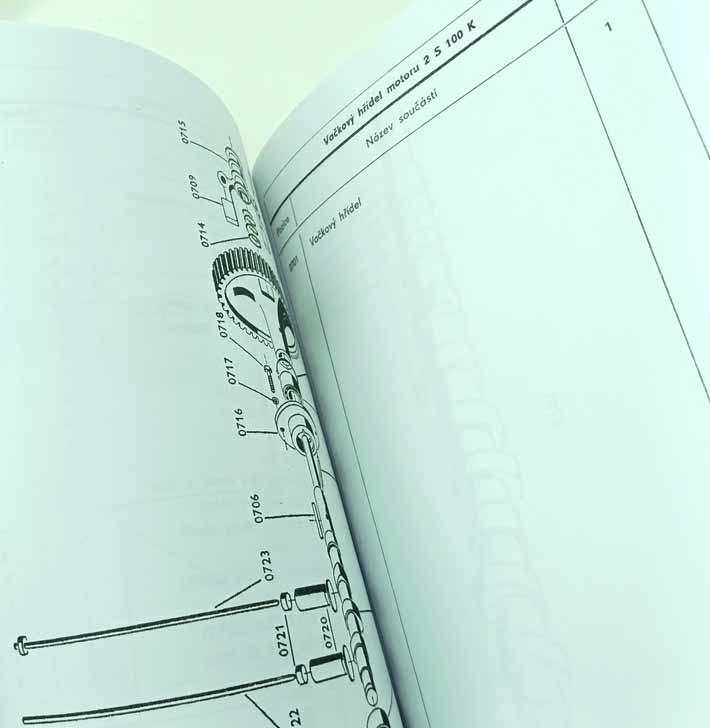 Slavia 1-2 S100K -stabilní motor Seznam náhradních dílů naftového motoru reprint - Image 4