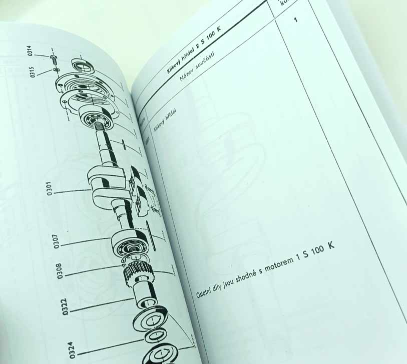Slavia 1-2 S100K -stabilní motor Seznam náhradních dílů naftového motoru reprint - Image 3