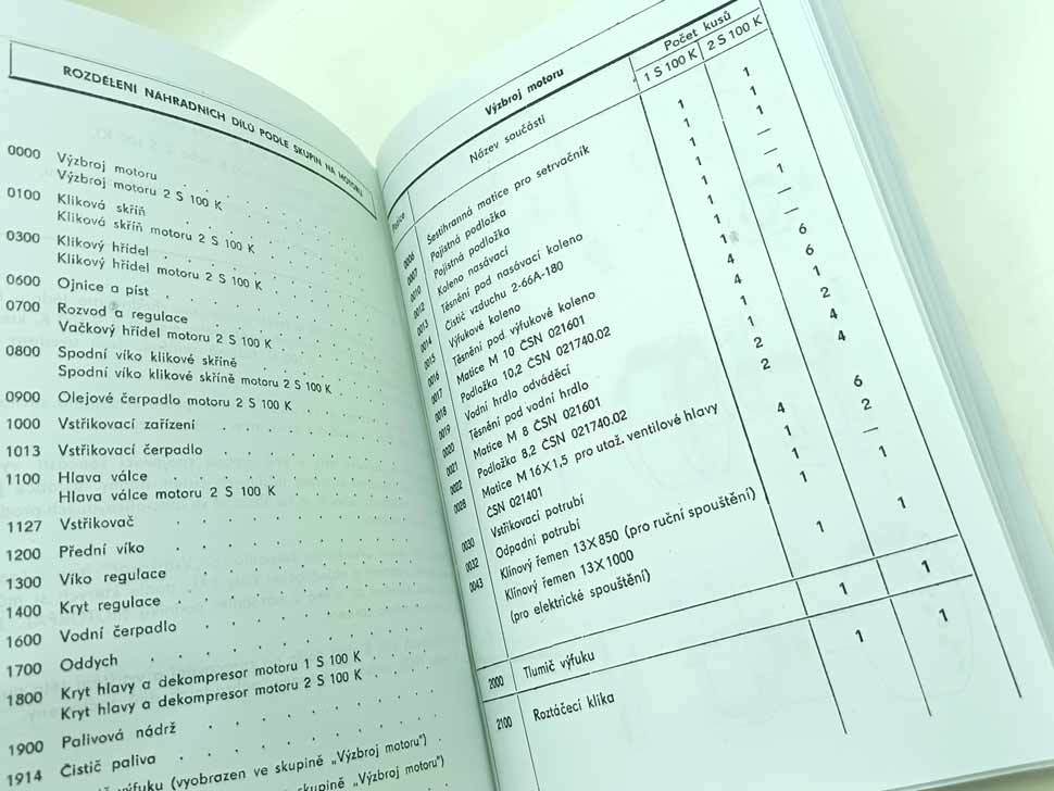 Slavia 1-2 S100K -stabilní motor Seznam náhradních dílů naftového motoru reprint - Image 2
