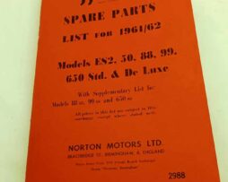 Norton Models ES2, 50, 88, 99, 650Std, DeLuxe Spare Parts reprint