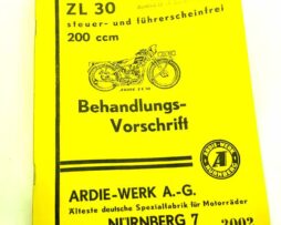 Ardie ZL 30 - 200ccm - Behandlungs - Vorschrift reprint