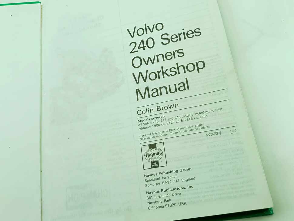 Volvo 240 petrol Owners Workshop Manual - Image 8