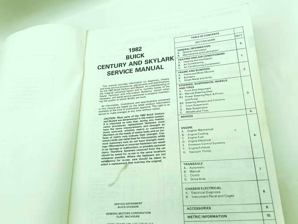 Buick Century a Skylark - Chassis Body - Service manual - Image 6