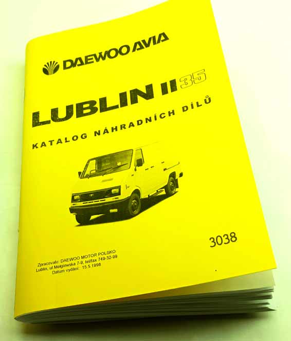 Lublin II 35 Daewoo Avia Katalog náhradních dílů reprint