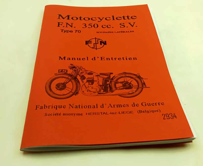 Motocyclette F.N. 350cc. S.V. Type 70 - Manuel d.Entretien reprint. - Image 8
