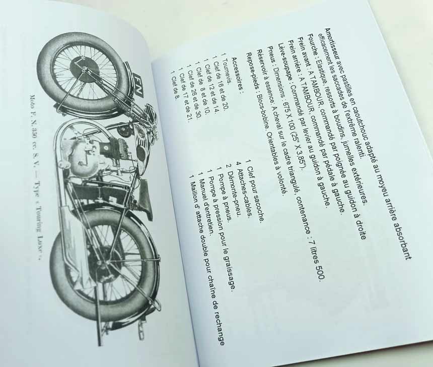Motocyclette F.N. 350cc. S.V. Type 70 - Manuel d.Entretien reprint. - Image 5