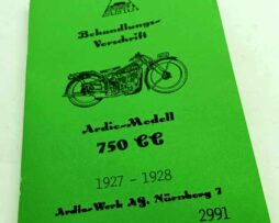Ardie Modell 750 CC - Behandlungs-Vorschritt reprint
