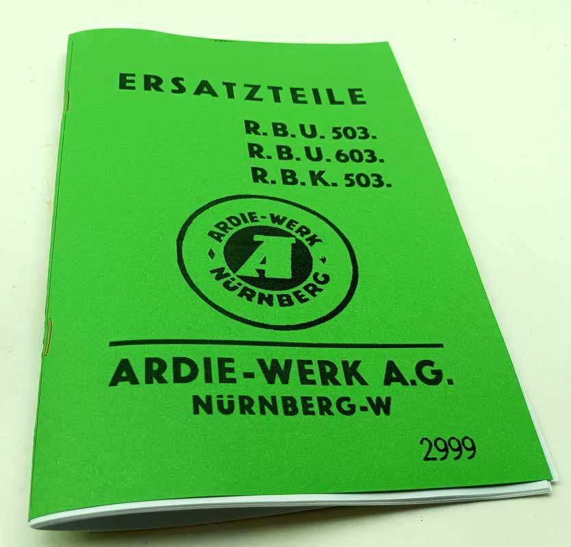 Ardie R.B.U. 503, R.B.U. 603, R.B.K. 503 - Ersatzteile reprint - Image 6
