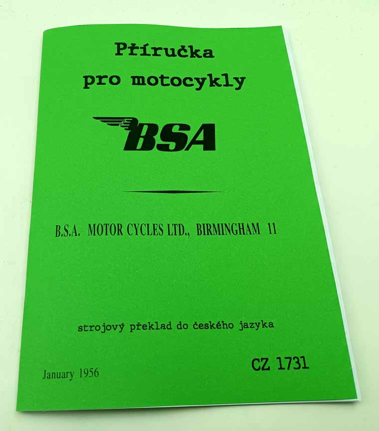 BSA Příručka pro motocykly 1956 reprint