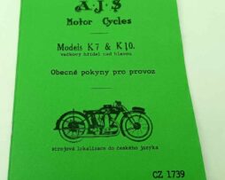 AJS K7 K10 OHC Příručka obsluhy 1928 reprint