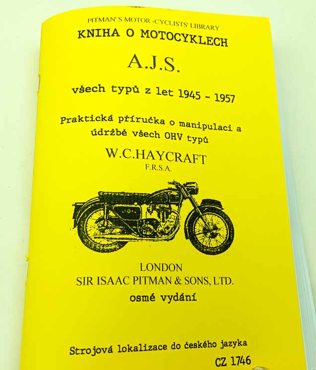 AJS Kniha o motocyklech A.J.S. Pitman´s. roky 1945-1957 reprint