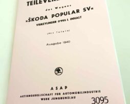 Škoda Popular 995 SV Liduška - Katalog náhradních dílů v němčině. Reprint.