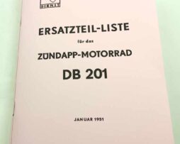 Zündapp Motorrad DB 201 - Ersatzteil-Liste - reprint