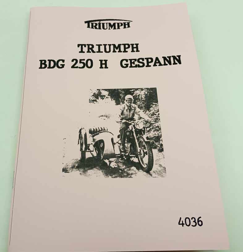 Triumph BDG 250 Gespan - reprint.