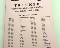 Triumph TWN typový přehled motocyklů od roku 1919 do 1957 reprint.