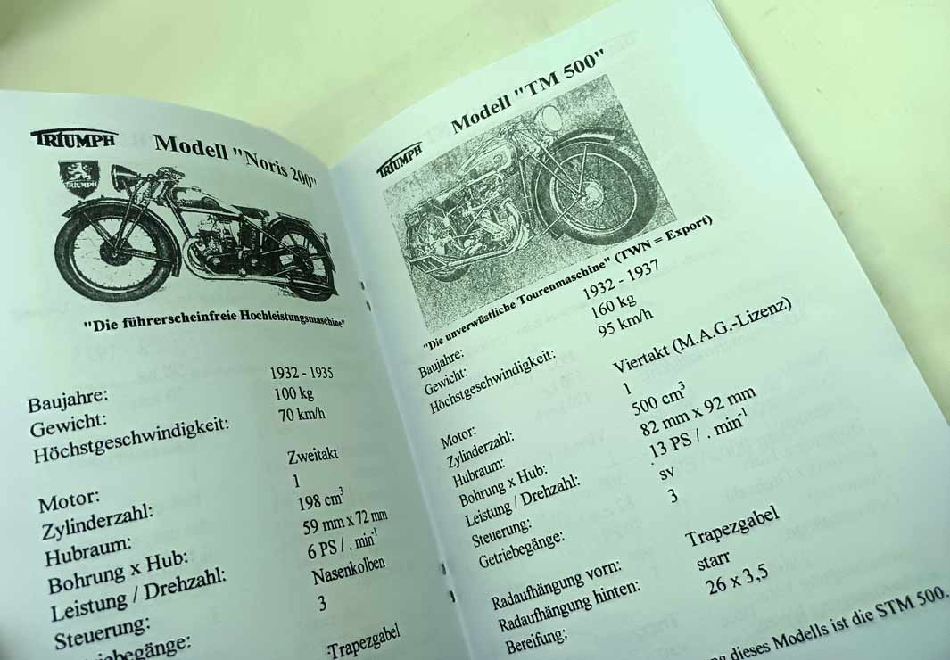 Triumph TWN typový přehled motocyklů od roku 1919 do 1957 reprint. - Image 3