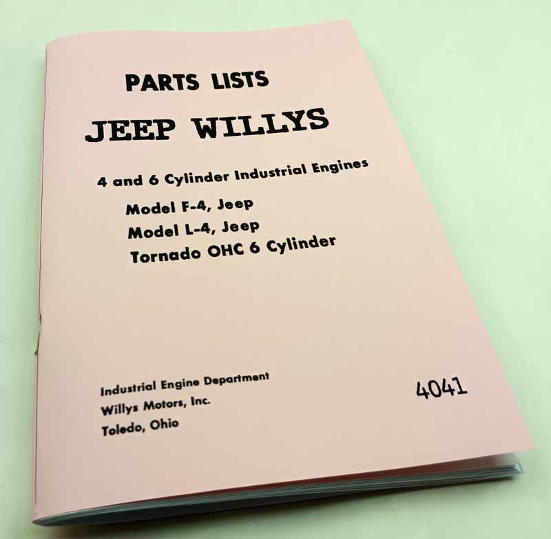 Jeep WILLYS Industrial Engine 4 a 6 Cylinder Industrial Engines Parts List. Reprint - Image 8