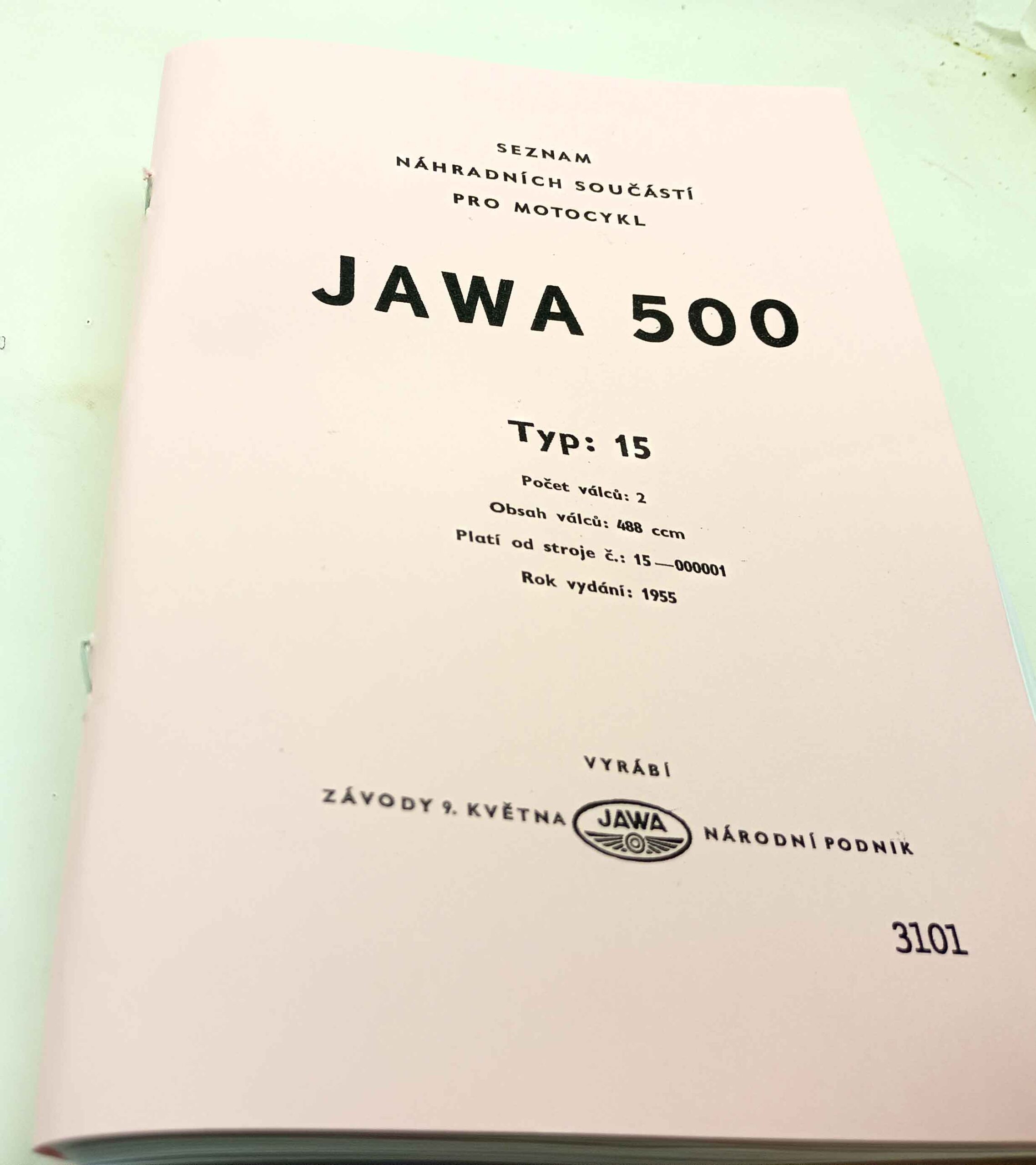 Jawa 500 OHC typ:15 Seznam náhradních součástí vydání 1955. reprint - Image 8