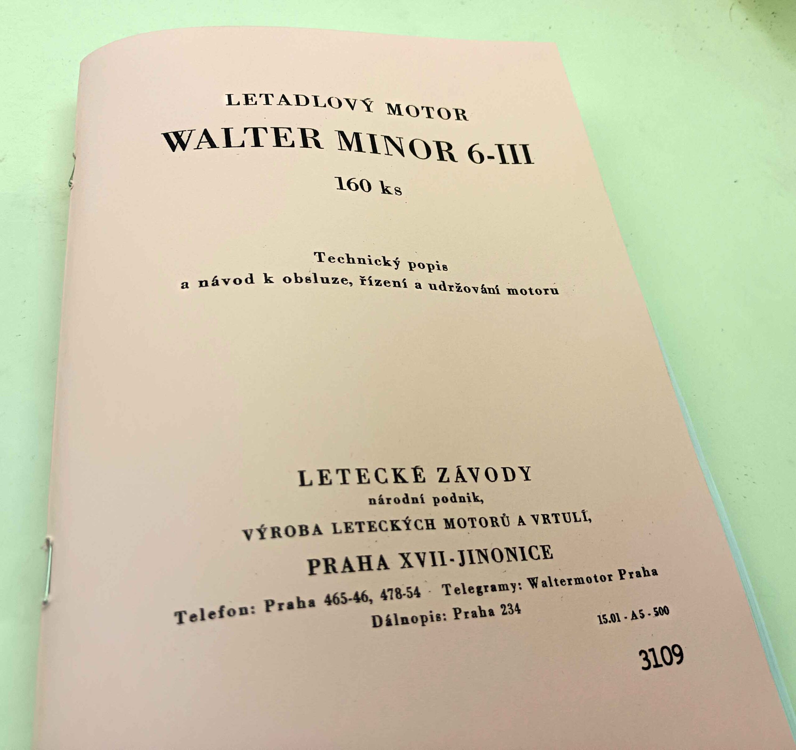 Walter Minor 6-III 160 ks Letadlový motor - technický popis a návod k obsluze řízení a udržování motoru reprint. - Image 8