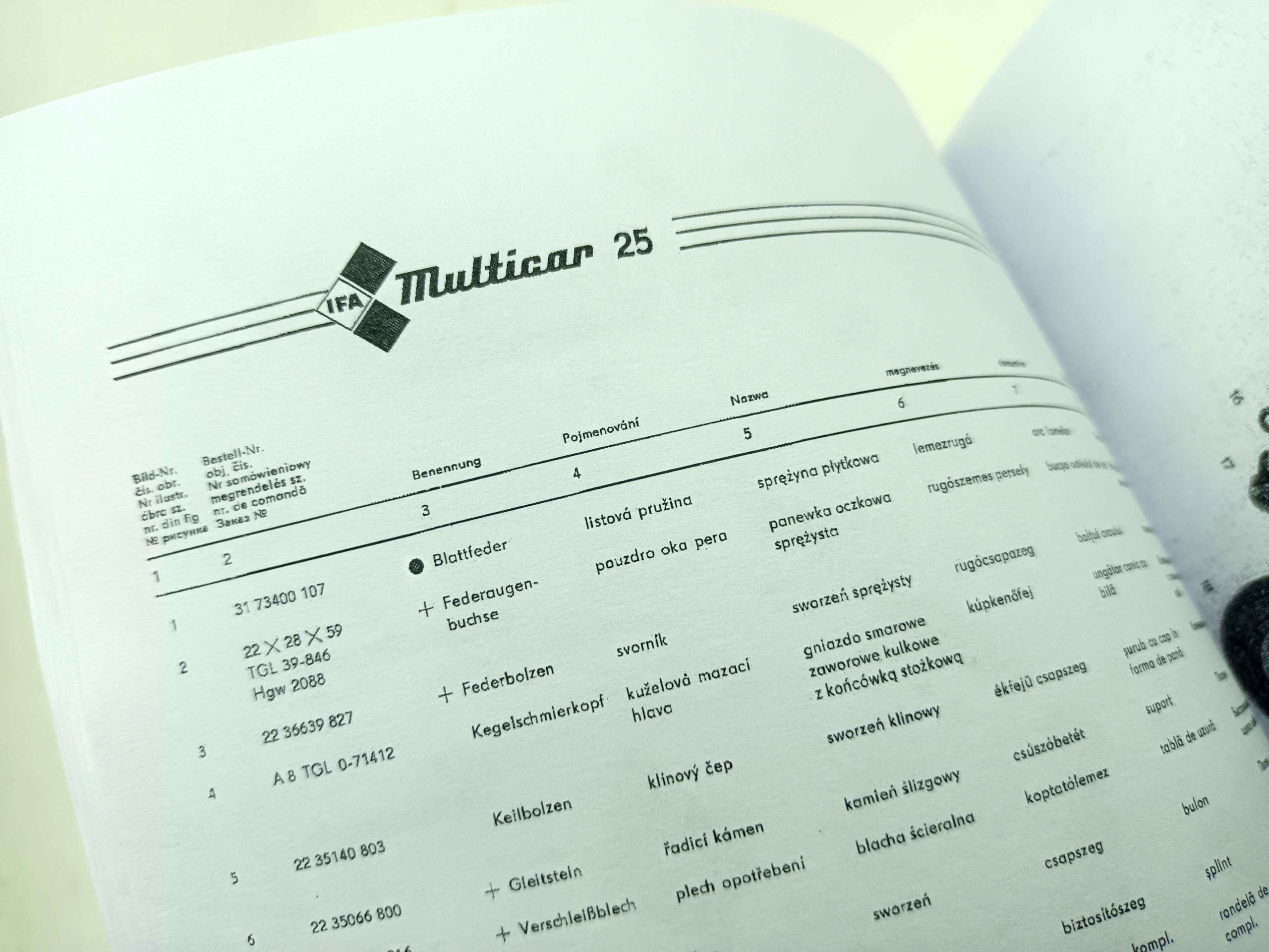 Multicar M25 - 1díl. katalogu náhradních dílů reprint. - Image 9