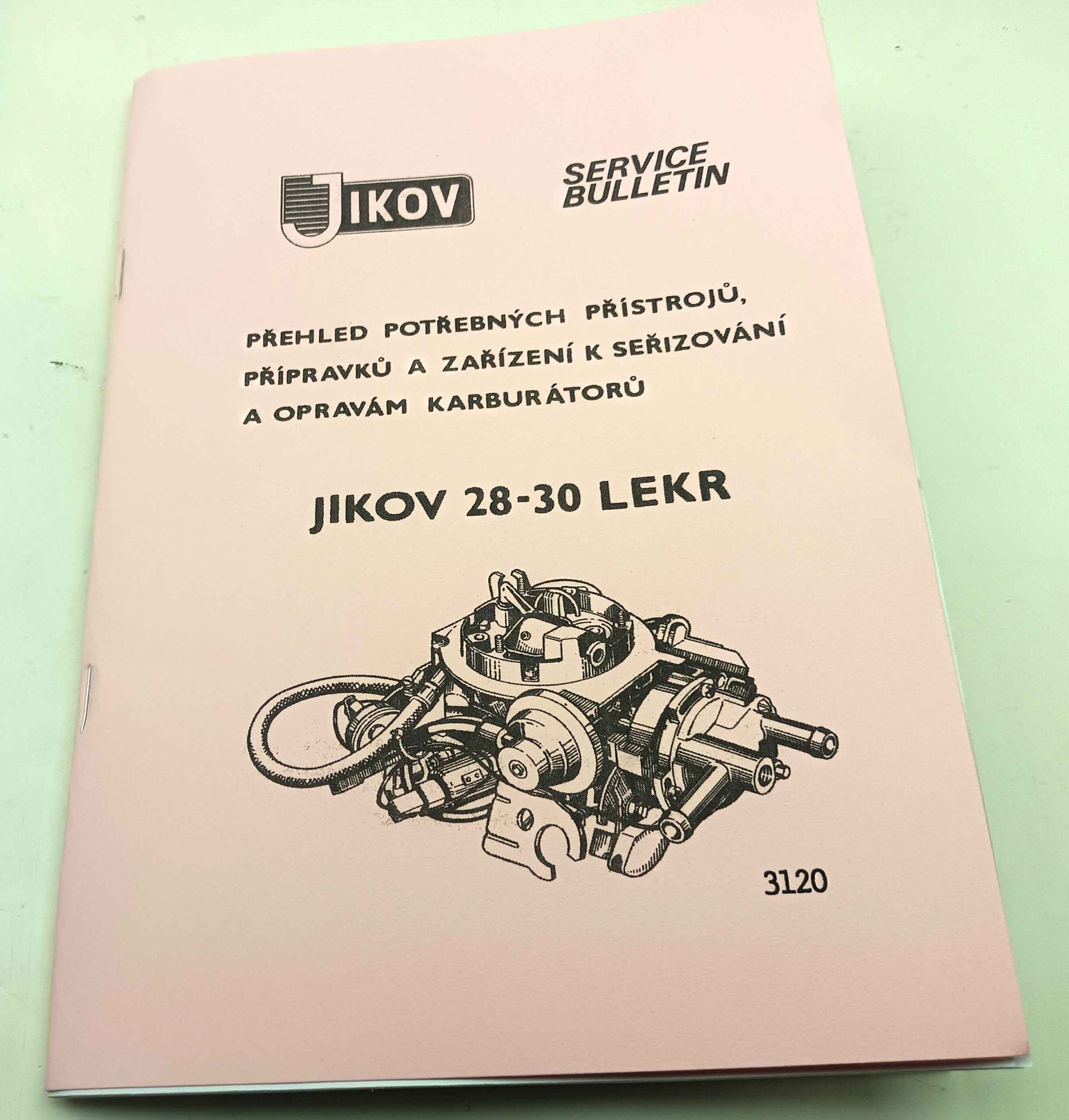 Jikov 28-30 LEKR Automobilový karburátor - Service Bulletin reprint.