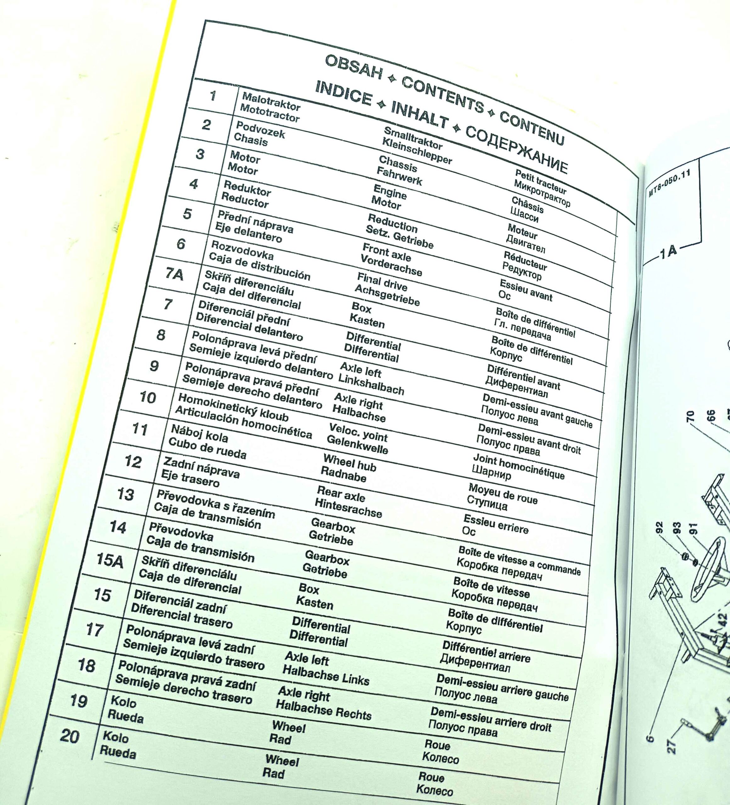Slavia Wikov Malotraktor MT8-050.11, MT8-150.11, MT8-150.13, MT8-150.32, MT8-150.33 - Seznam dílů 1.část Reprint. - Image 7